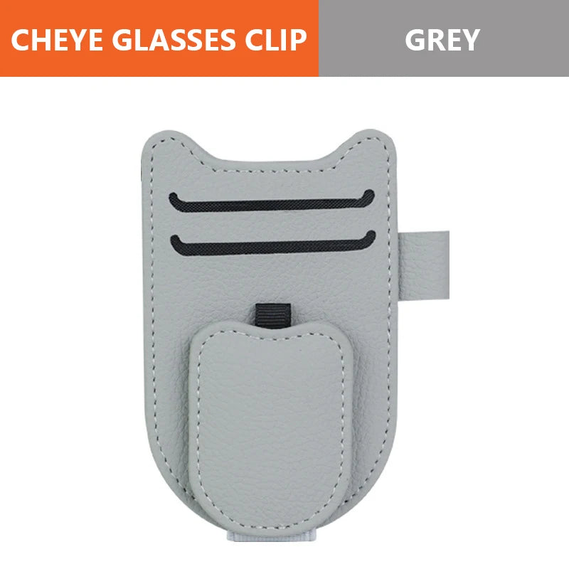 SEAMETAL Magnetic Car Sun Visor Glasses Holder – Luxury Leatherette Universal Sunglasses Hanger Clip