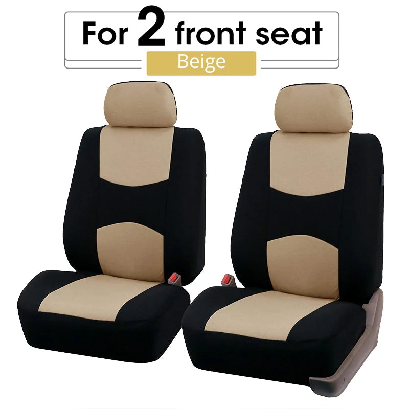 Universal Car Seat Cover Set Airbag Compatible with Breathable Fabric for 1,2,5, or 7 Seats