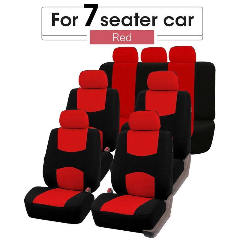 Universal Car Seat Cover Set Airbag Compatible with Breathable Fabric for 1,2,5, or 7 Seats