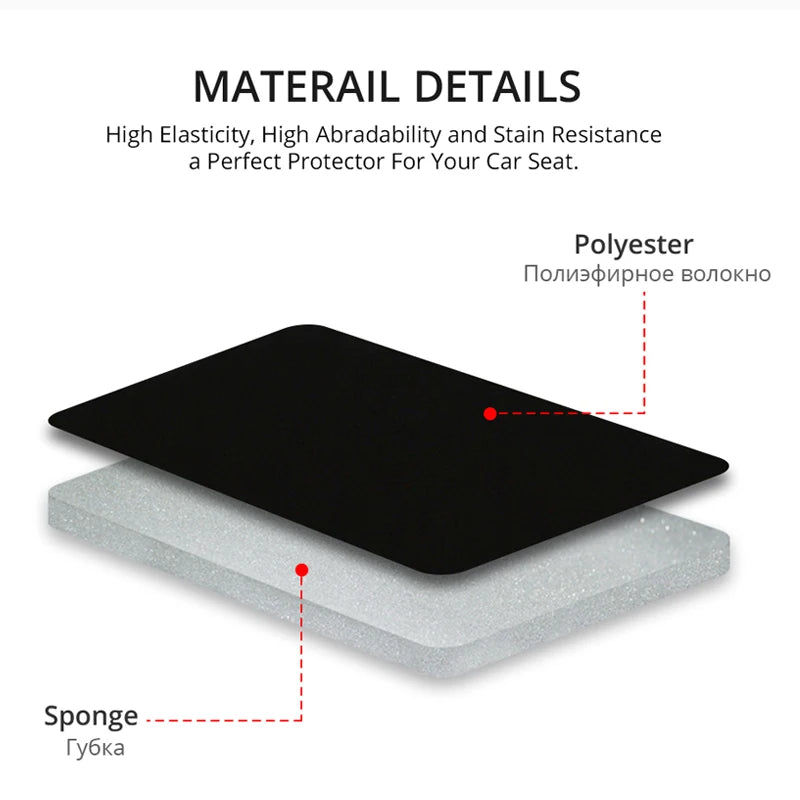 Universal Car Seat Cover Set Airbag Compatible with Breathable Fabric for 1,2,5, or 7 Seats