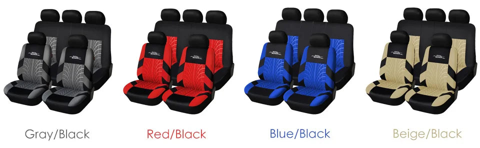 Universal Car Seat Cover Set with Embroidered Design for All Season Comfort