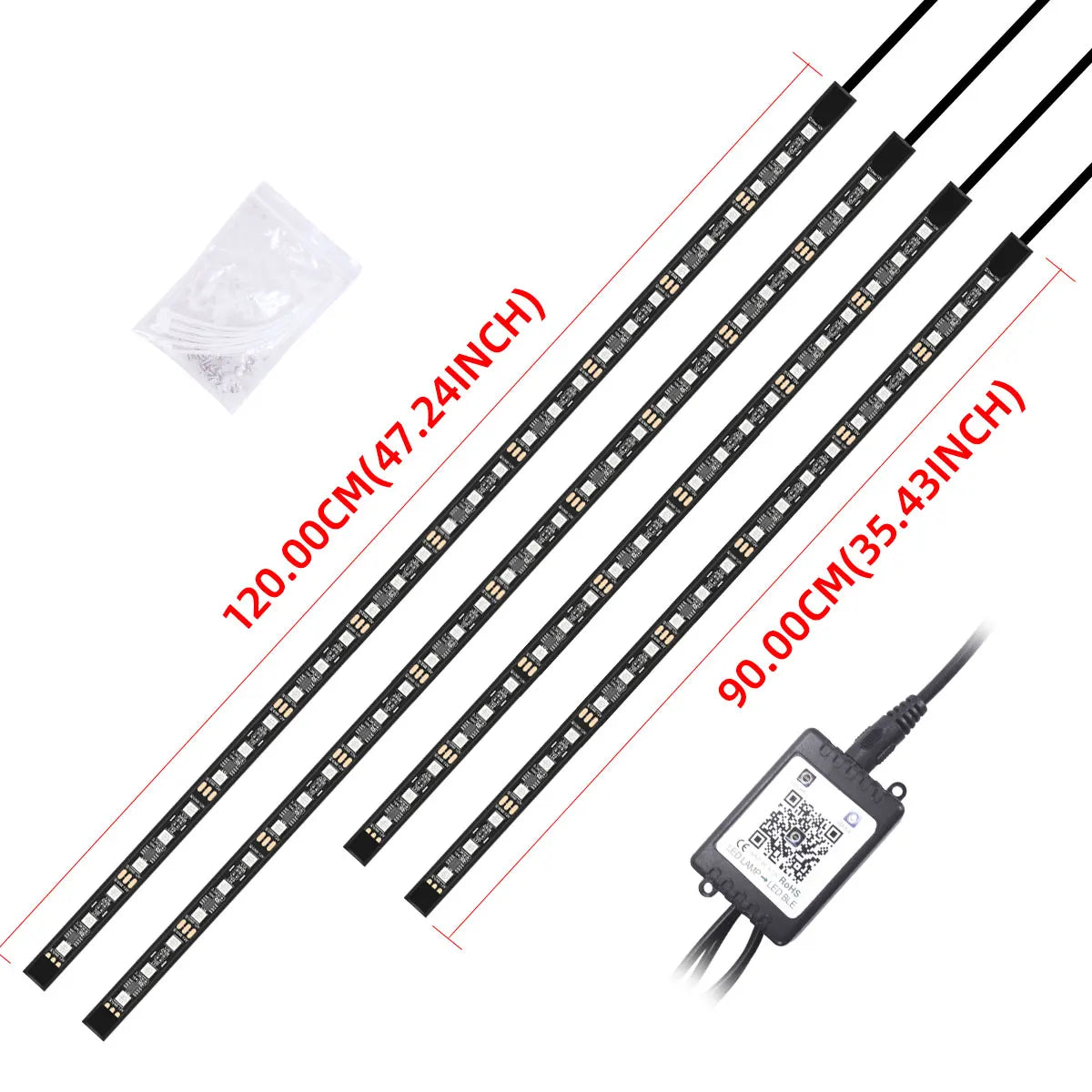 RGB LED Underglow Light Kit for Cars – 12V Universal Ambient Lighting with App Control