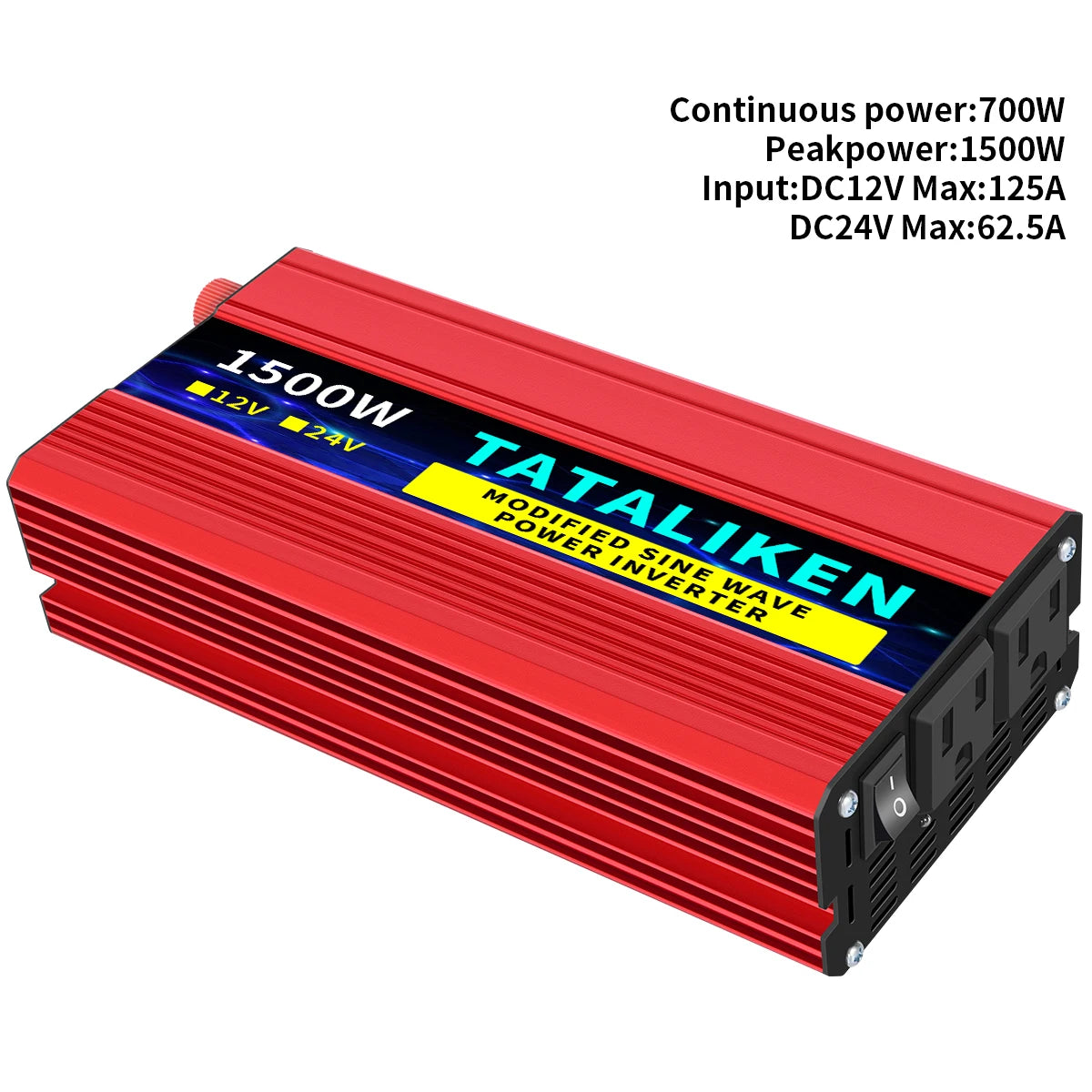 12V DC to 110V AC Power Inverter – Modified Sine Wave, 500W–4000W with LED Voltage Display