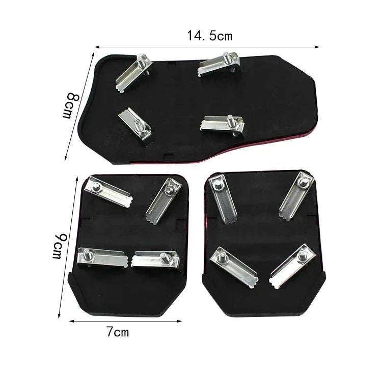 Aluminum Car Pedal Cover Set for Automatic Transmission in Red Blue or Silver