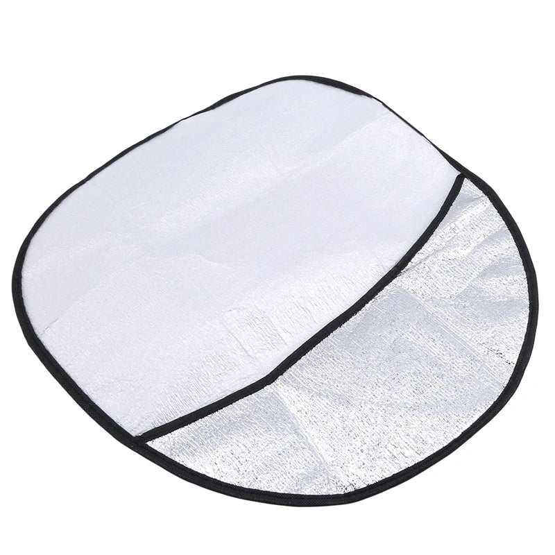 Double Thick Foldable Car Steering Wheel Sun Shade – Anti-UV Silver Cover