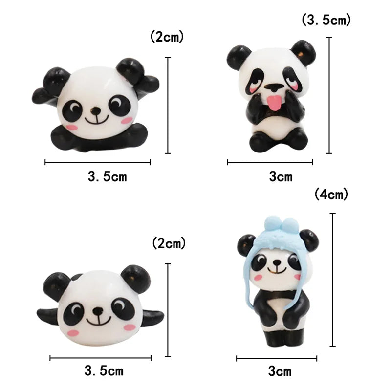 Mini Panda Dashboard Decor Set – 8 Piece Cute Interior Accessories