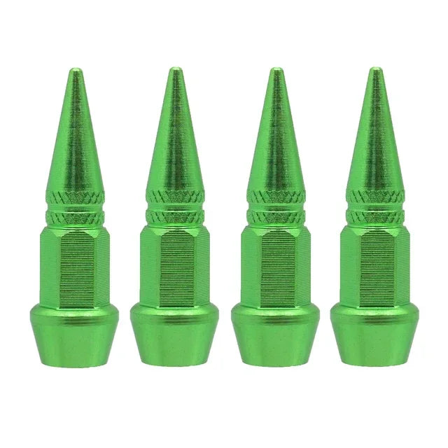 Bullet Style Tire Valve Caps Set of Four Universal Fit for Car Motorcycle and Bicycle