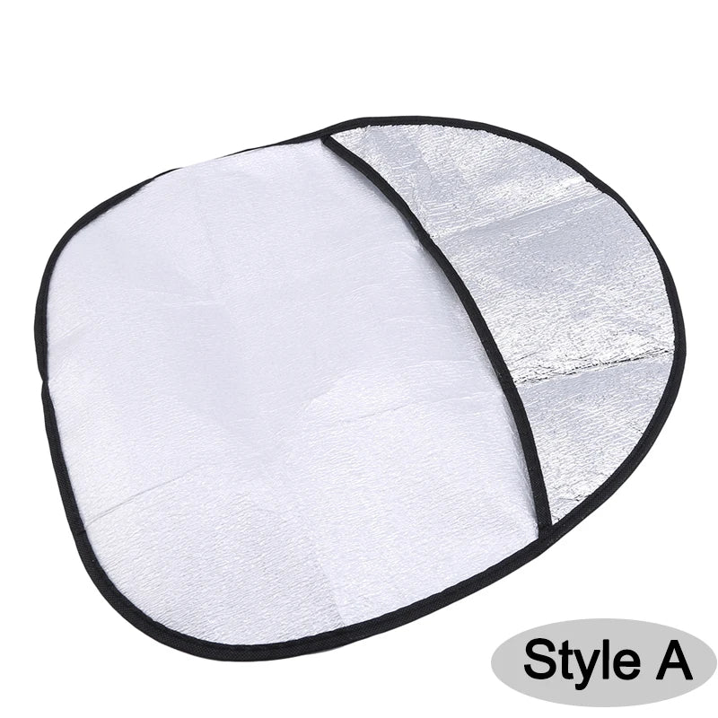 Double Thick Foldable Car Steering Wheel Sun Shade – Anti-UV Silver Cover