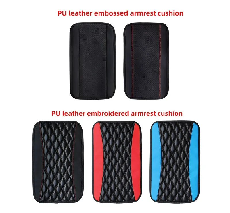 Universal PU Leather Car Armrest Cover Mat – Ethnic Style Waterproof Non-Slip Pad