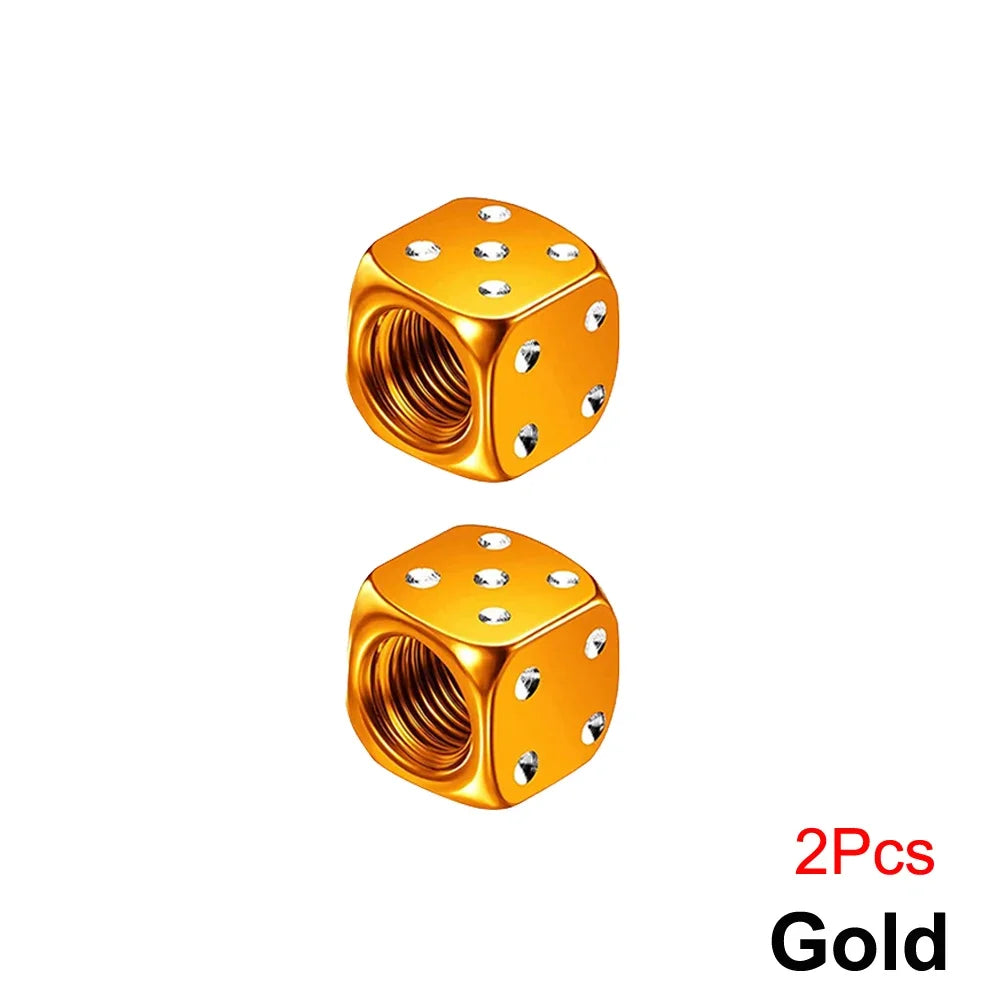Aluminum Dice Tire Valve Cap Set for Car Motorcycle Bicycle or Truck
