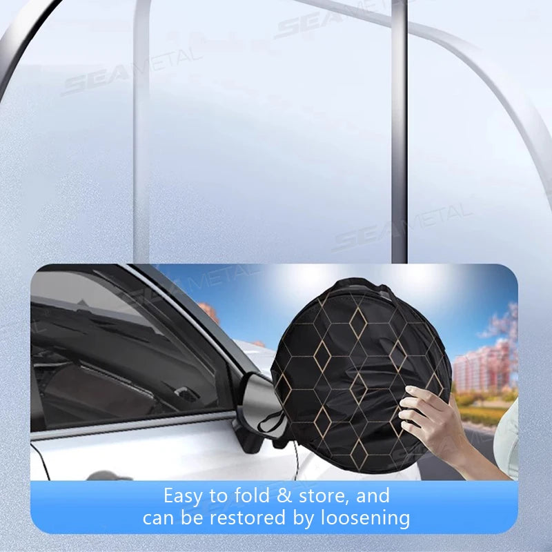 SEAMETAL Foldable Windshield Sunshade Thick 5-Layer Windscreen Sun Protection Cover Privacy Curtain Universal for Sedan Suv Mpv