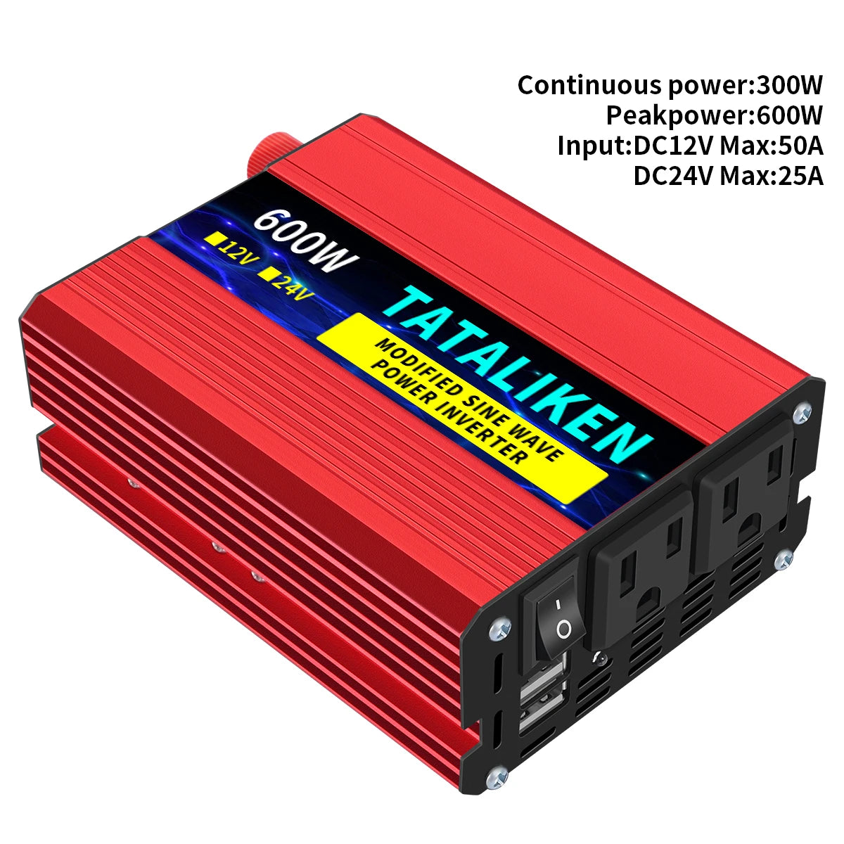 12V DC to 110V AC Power Inverter – Modified Sine Wave, 500W–4000W with LED Voltage Display