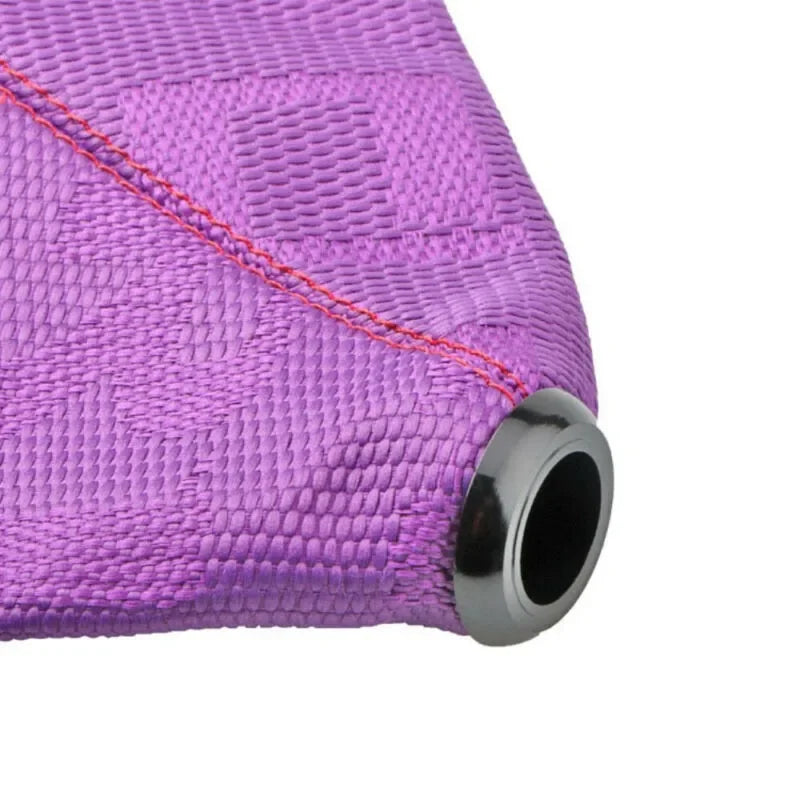 JDM Style Fabric Gear Shift Boot Cover with Red Stitching