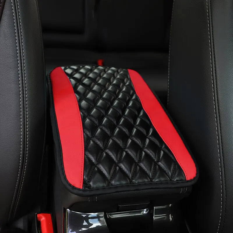 Universal PU Leather Car Armrest Cover Mat – Ethnic Style Waterproof Non-Slip Pad