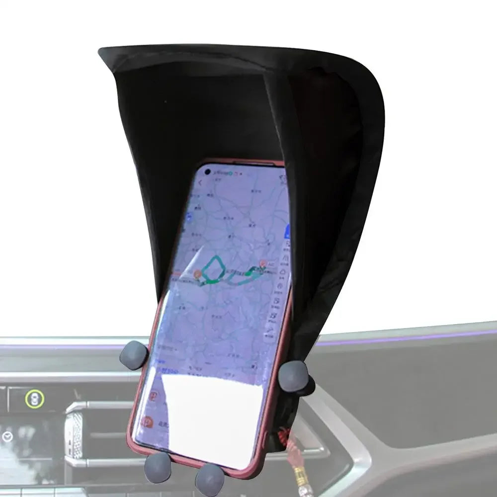 Phone Sun Shade & Stand – Glare Blocking Mobile Holder for Motorcycle, Bike & Car