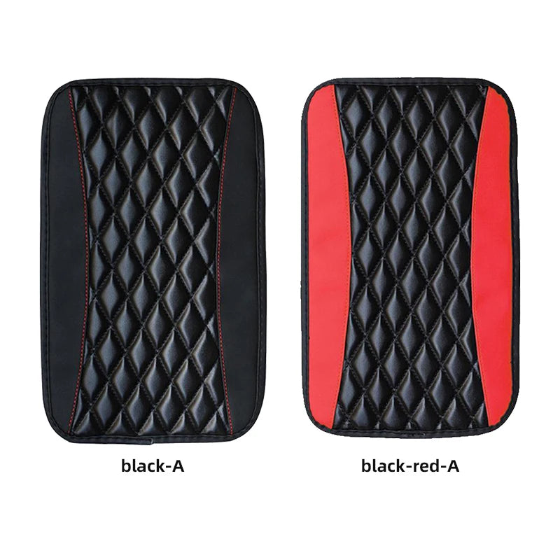 Universal PU Leather Car Armrest Cover Mat – Non-Slip Central Armrest Box Pad (Black)