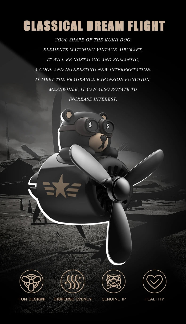 Bear Pilot Car Air Freshener Vent Clip