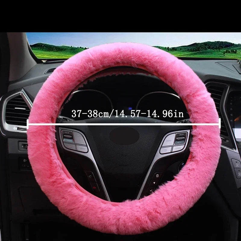 Plush Steering Wheel and Gear Shift Cover Set