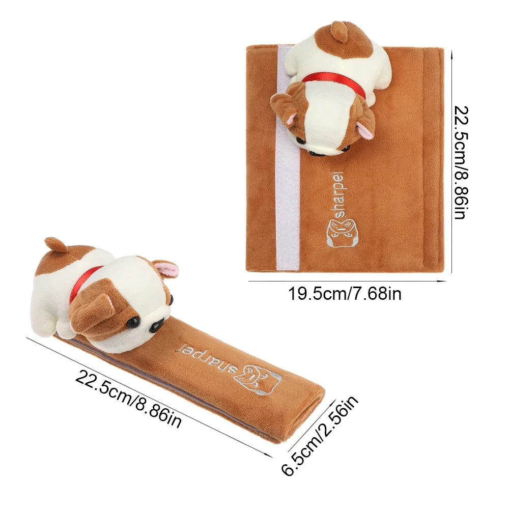 Cartoon Car Seat Belt Cover – Universal Flannel Shoulder Pad for Comfort & Safety