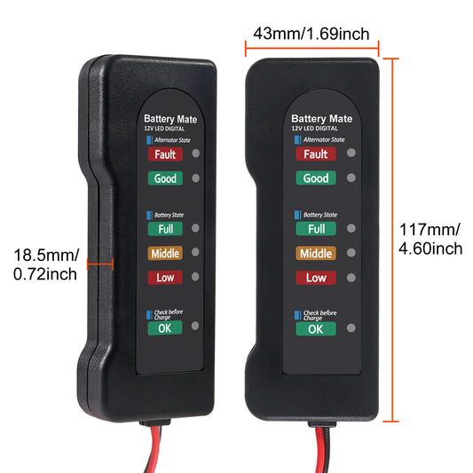 12V Car Battery & Alternator Tester – Automotive Battery Checker & Charging System Analyzer