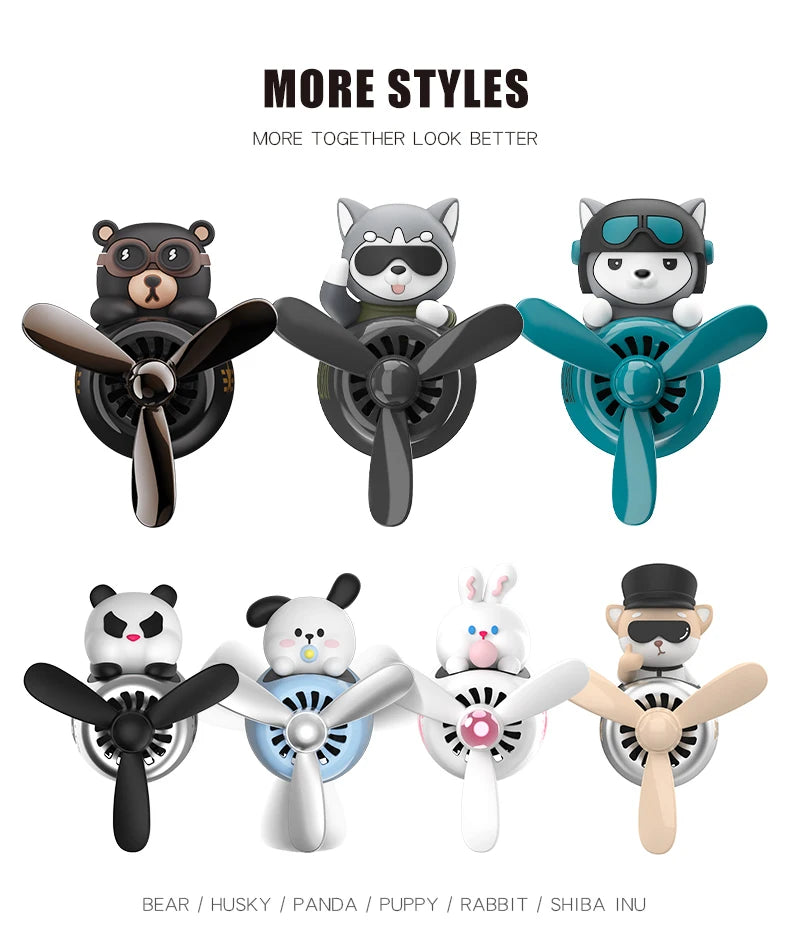 Bear Pilot Car Air Freshener Vent Clip