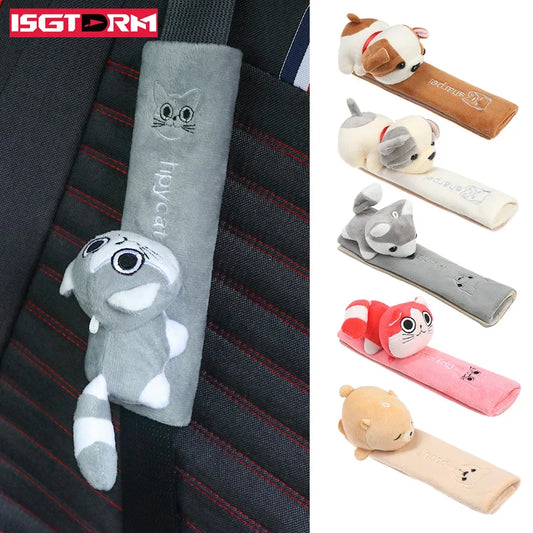 Cartoon Car Seat Belt Cover – Universal Flannel Shoulder Pad for Comfort & Safety
