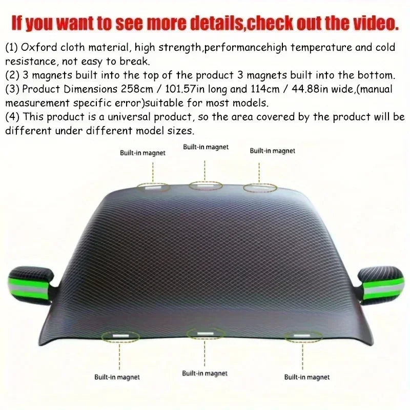 Car Windshield Snow Cover – Ice & Snow Protector for Front Window