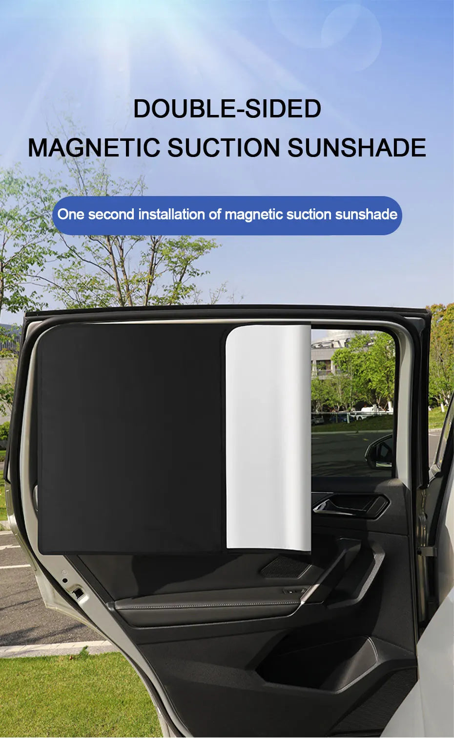 2PCS Privacy & UV Protection Sun Shades for Front and Rear Windows