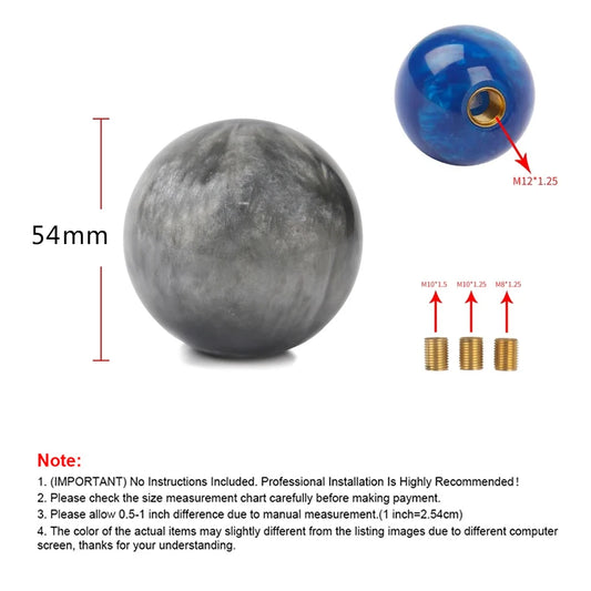 Racing Marble Style Gear Shift Knob with Universal Fit Adapters
