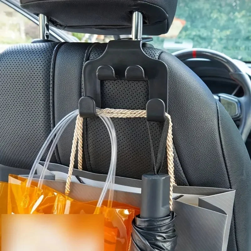 Car Headrest Hook with Phone Holder – Back Seat Organizer and Mobile Stand