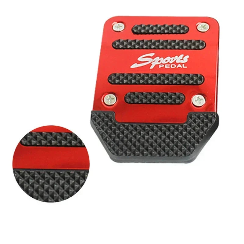 Aluminum Car Pedal Cover Set for Automatic Transmission in Red Blue or Silver