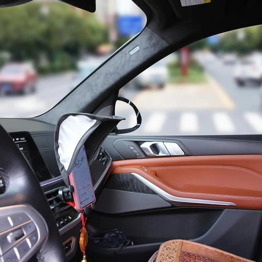 Car Phone Sunshade Cover with Silver Coating