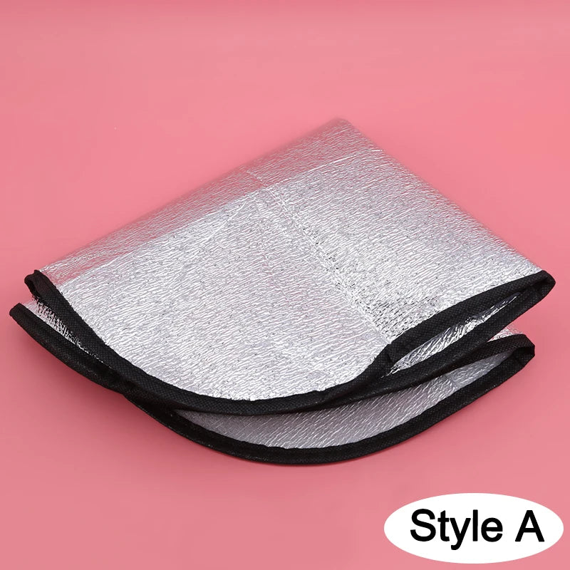 Double Thick Foldable Car Steering Wheel Sun Shade – Anti-UV Silver Cover