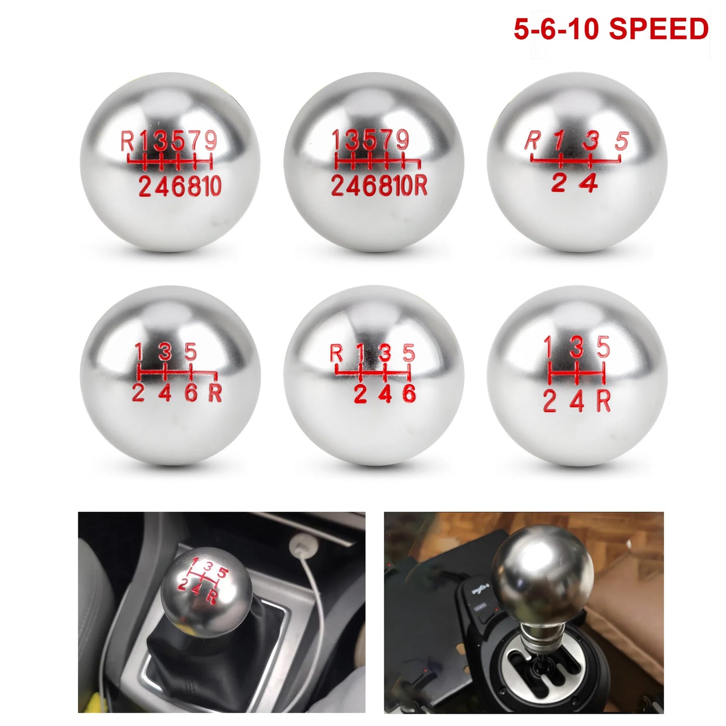 Universal Aluminum Gear Shift Knob for Manual and Automatic Cars