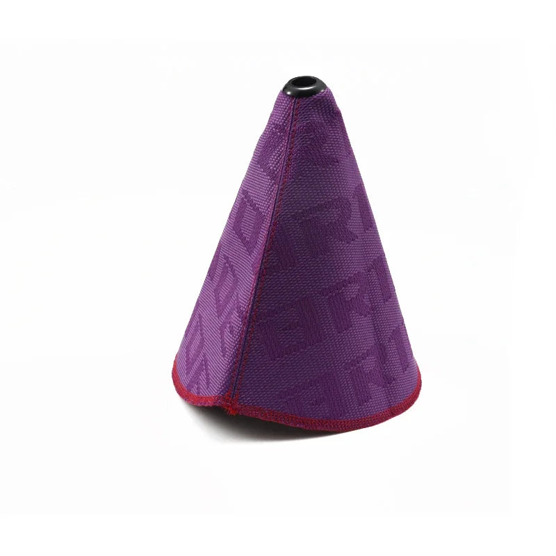 JDM Style Fabric Gear Shift Boot Cover with Red Stitching