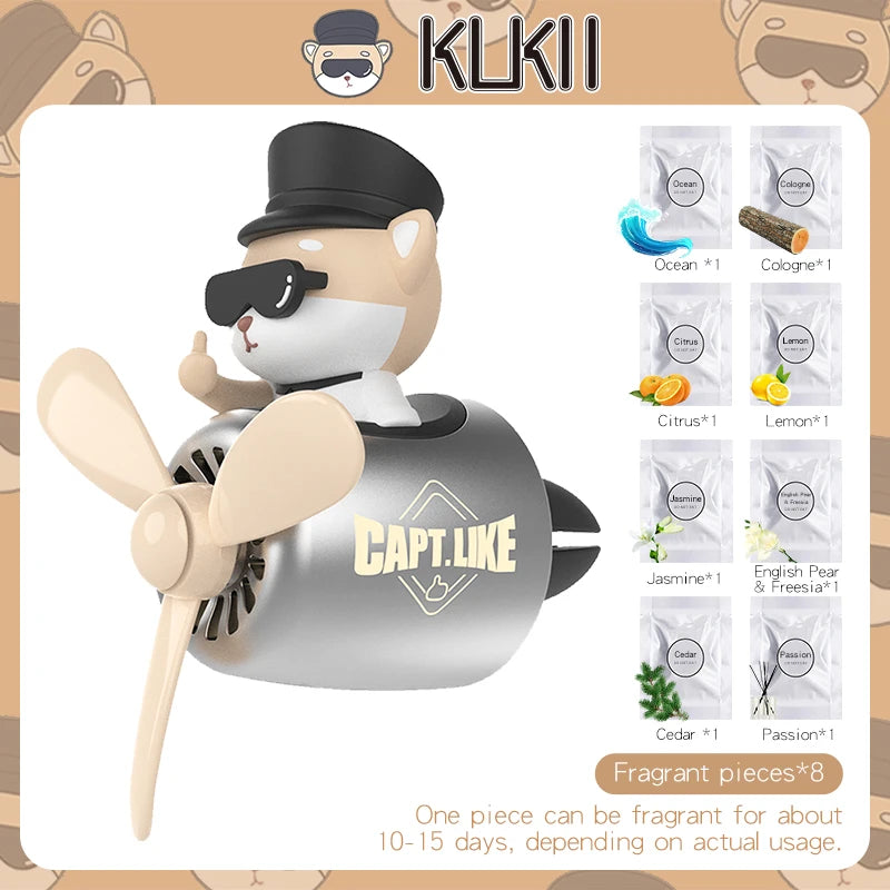 Bear Pilot Car Air Freshener Vent Clip