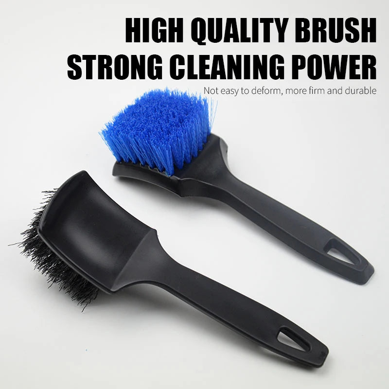 Car Tire Rim Brush Set – Hard Bristle Wheel Hub Cleaning Tools for Tires