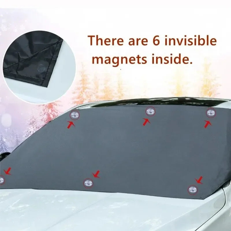 Magnetic Car Front Windscreen Cover – Waterproof Sunshade & Snow Protector