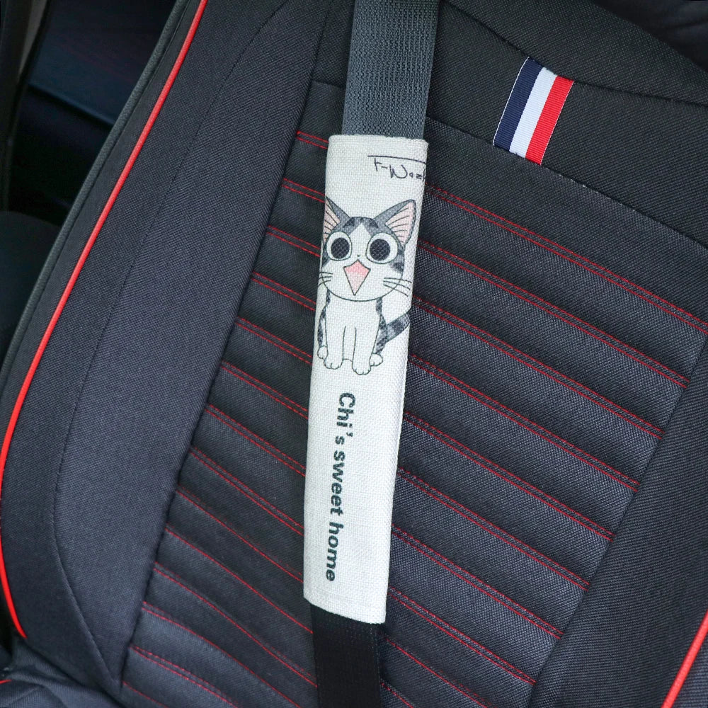 Cartoon Car Seat Belt Cover – Universal Flannel Shoulder Pad for Comfort & Safety