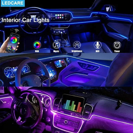 LED Ambient Car Door Light Kit with Music Sync and USB Rechargeable Battery