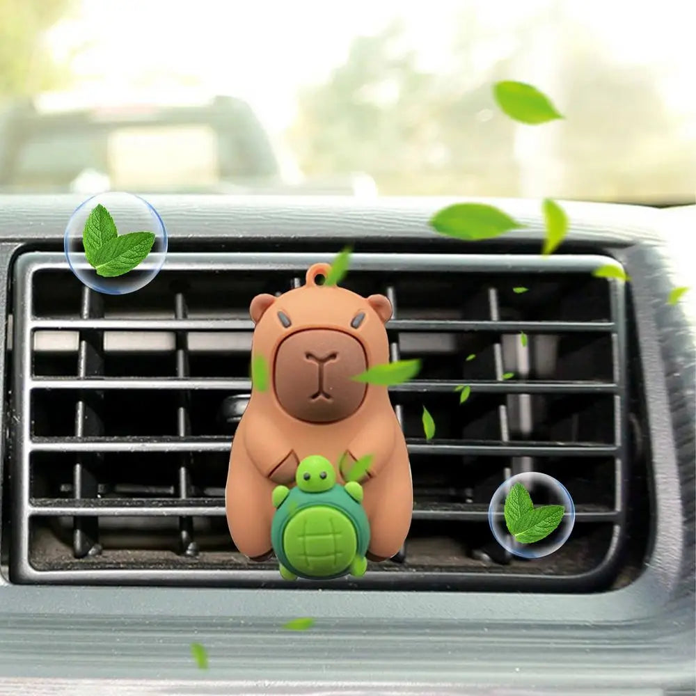 Capybara Car Air Freshener Clip – Cute Cartoon Vent Diffuser for a Refreshing Drive