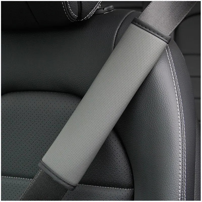 PU Leather Embossed Car Seat Belt Shoulder Cover – Comfort & Decompression Pad
