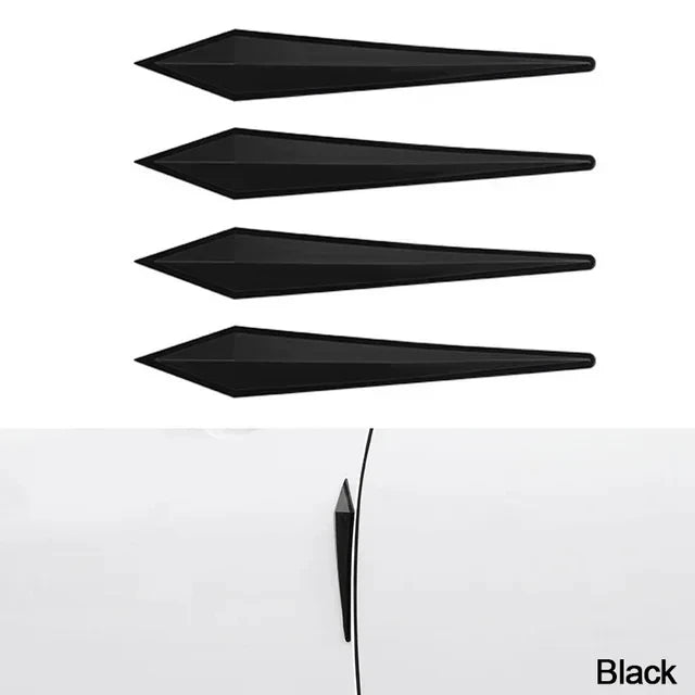 4PCS Car Anti-Scratch Protective Stickers – Bumper, Door, Rearview Mirror Edge Guard Rubber Strips