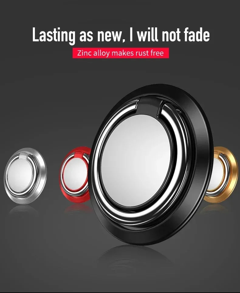 360° Rotating Finger Ring Holder Stand – Magnetic Car Mount Phone Grip with Universal Back Sticker