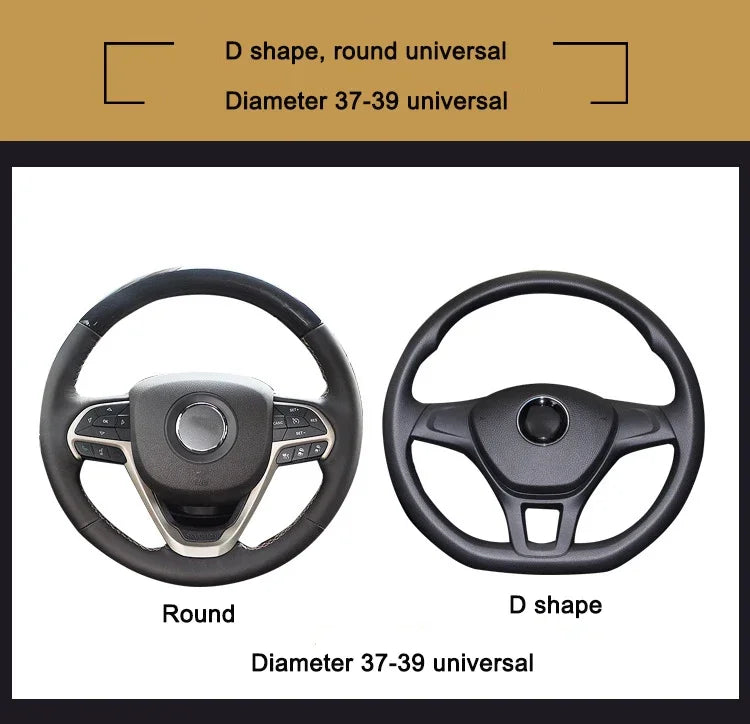 Luxury Diamond Embroidered Leather Steering Wheel Cover