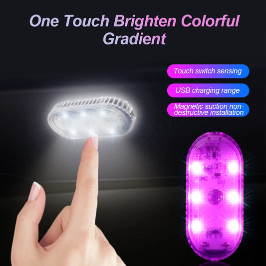 Wireless LED Touch Ceiling Light – Rechargeable Interior Roof Lamp for Cars with Multi-Color Modes