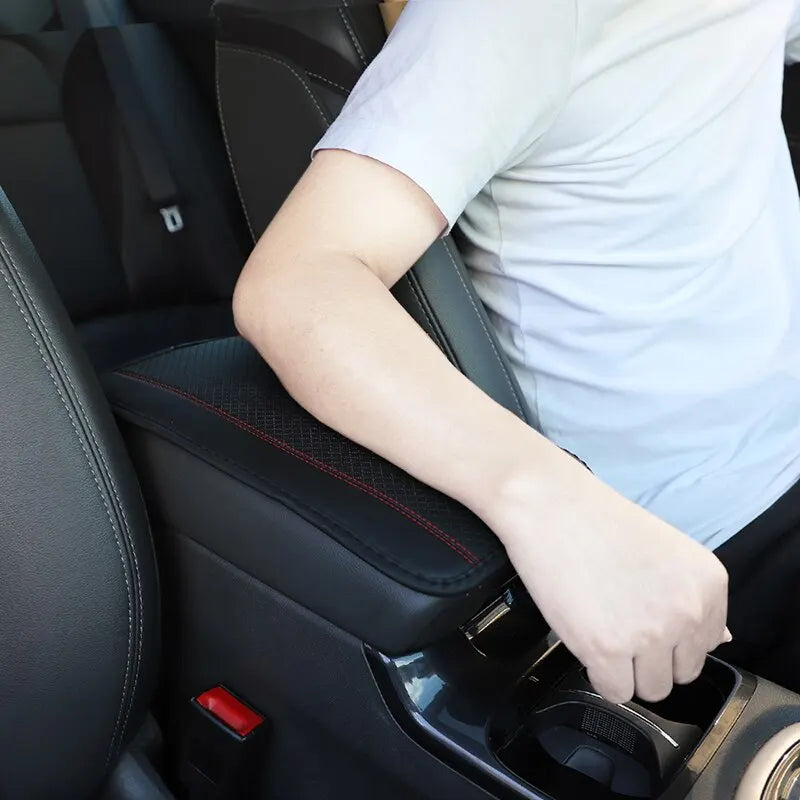 Universal PU Leather Car Armrest Cover Mat – Ethnic Style Waterproof Non-Slip Pad