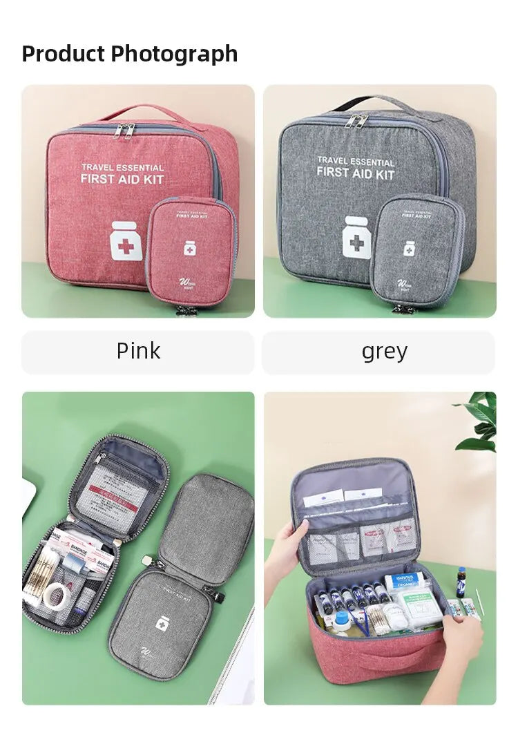 Portable Family First Aid Kit Travel and Home Medical Storage Bag
