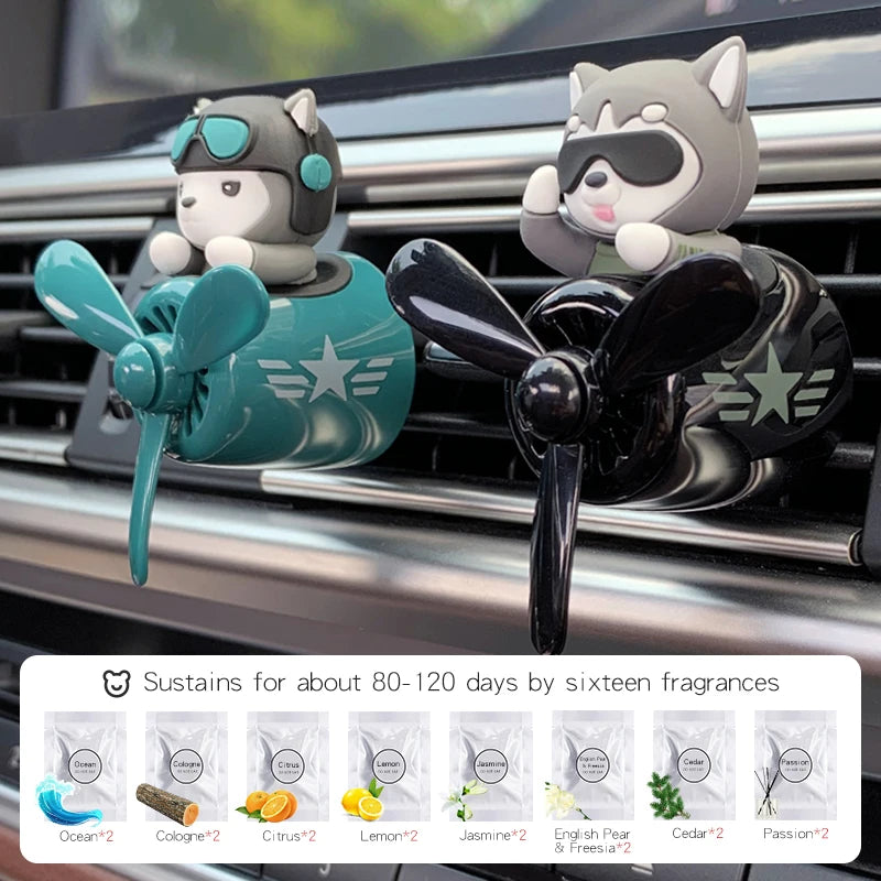 Bear Pilot Car Air Freshener Vent Clip