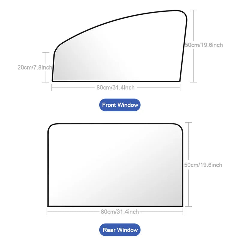 2PCS Privacy & UV Protection Sun Shades for Front and Rear Windows